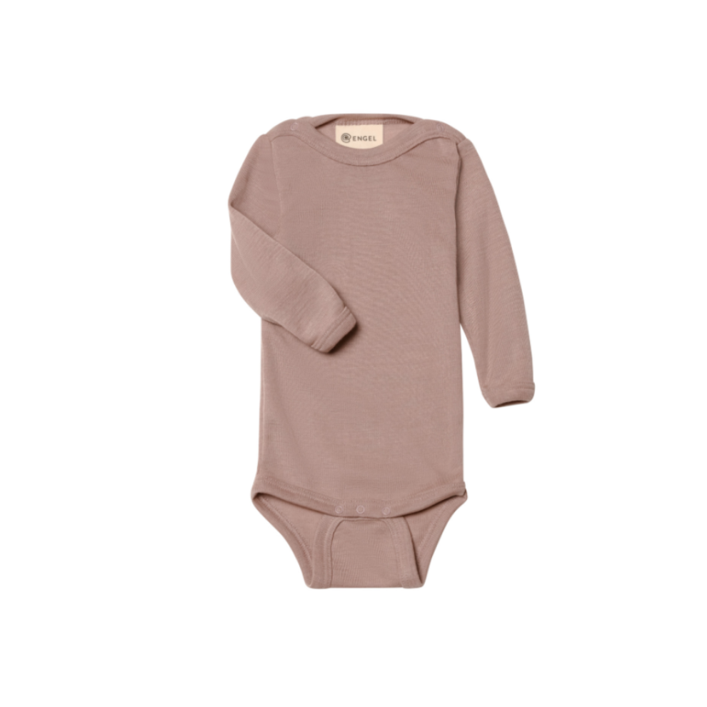 Strampler langarm - Wolle/Seide - Rosa/Dusty Rose - Engel Natur