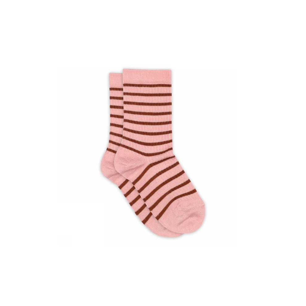 Gestreifte Söckchen - Bambus/Baumwolle - Silver Pink/Rosa - MP Denmark