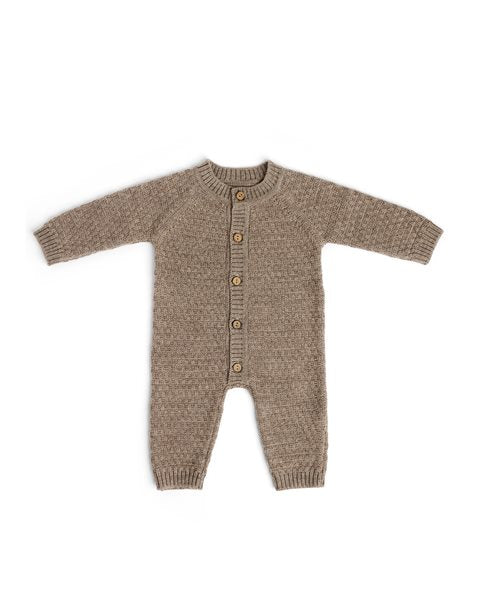 Gebreid boxpakje - Merino wol - Square knit - Bruin - Smallstiff - SmallStuff - productfoto