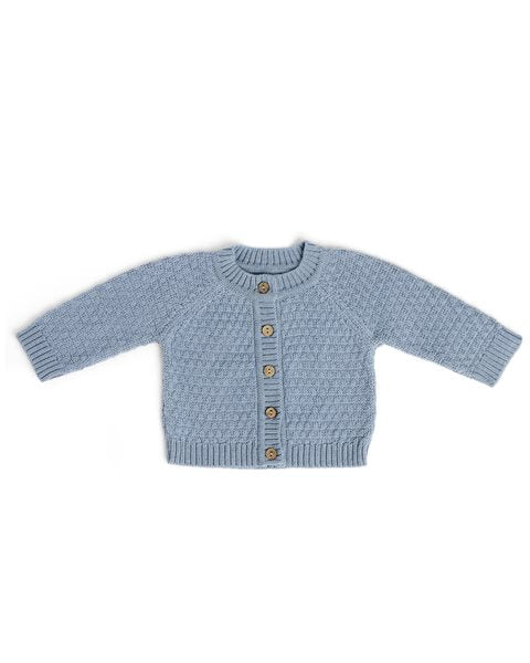 Gebreid vestje - Square knit - Merino wol - Blauw - Smallstuff - productfoto