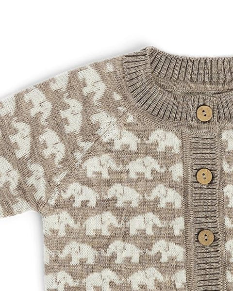Vestje Olifantjes - Merino wol - Bruin - Smallstuff