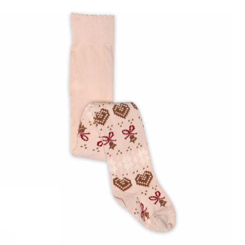 Chrissy Tights – Rose Dust – Cotton kids' tights – Christmas pattern – MP Denmark