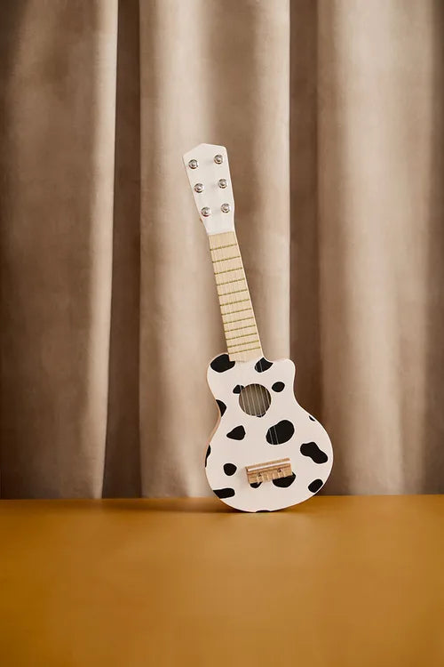 Wooden Toy Guitar - Cow Print - Black White - FSC Certified - Kid’s Concept