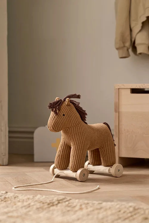 Trekpaardje Vera Aiden - 2 in 1 - Pull Along - Bruin - Kid's Concept - productfoto