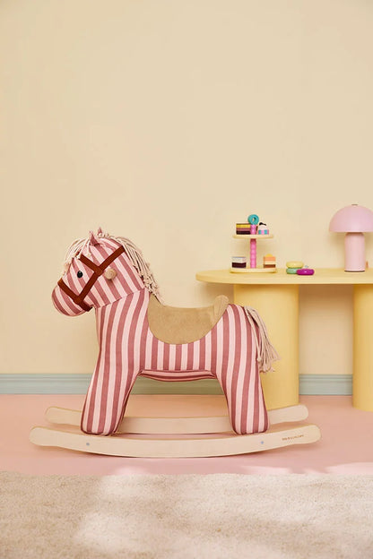 Schaukelpferd Mila – Clay Pink Stripe – FSC-zertifiziertes Holz - Kid's Concept