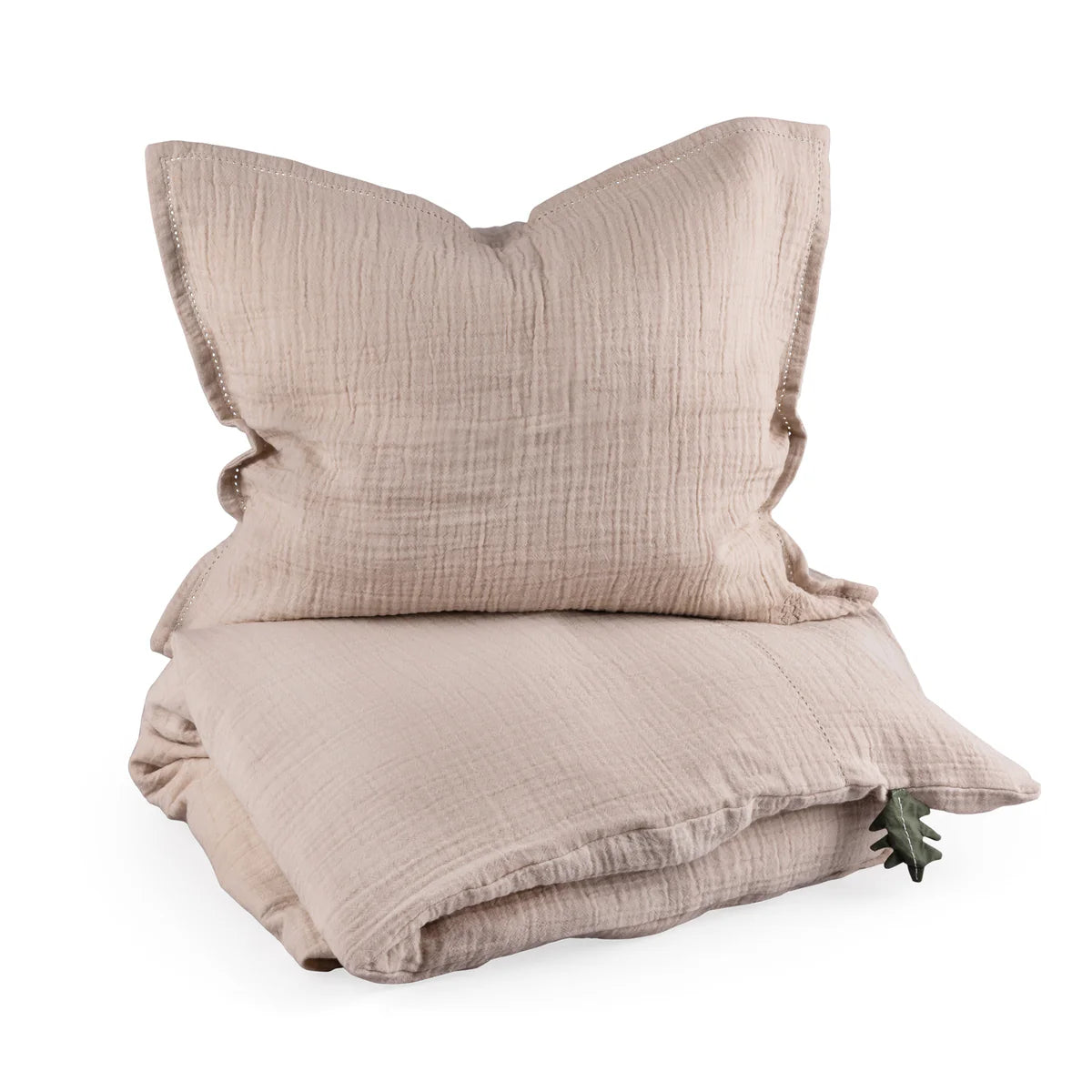 Musselin-Bettwäsche Baby - Bettbezug - 100x70 & 40x45 - Seabreeze beige