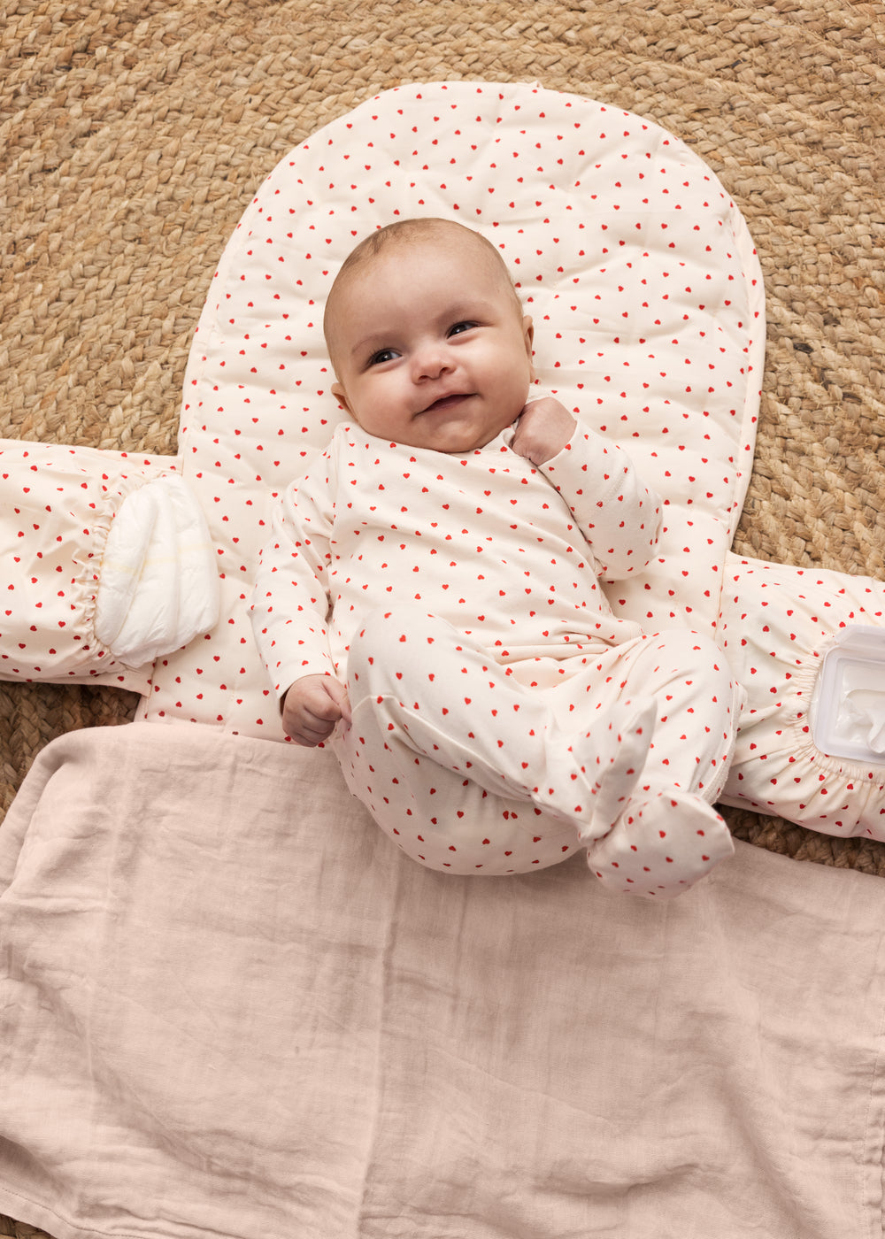 Verschoningsmat - Biologisch katoen - Happy Hearts - MarMar Copenhagen - productfoto - afbeelding 2