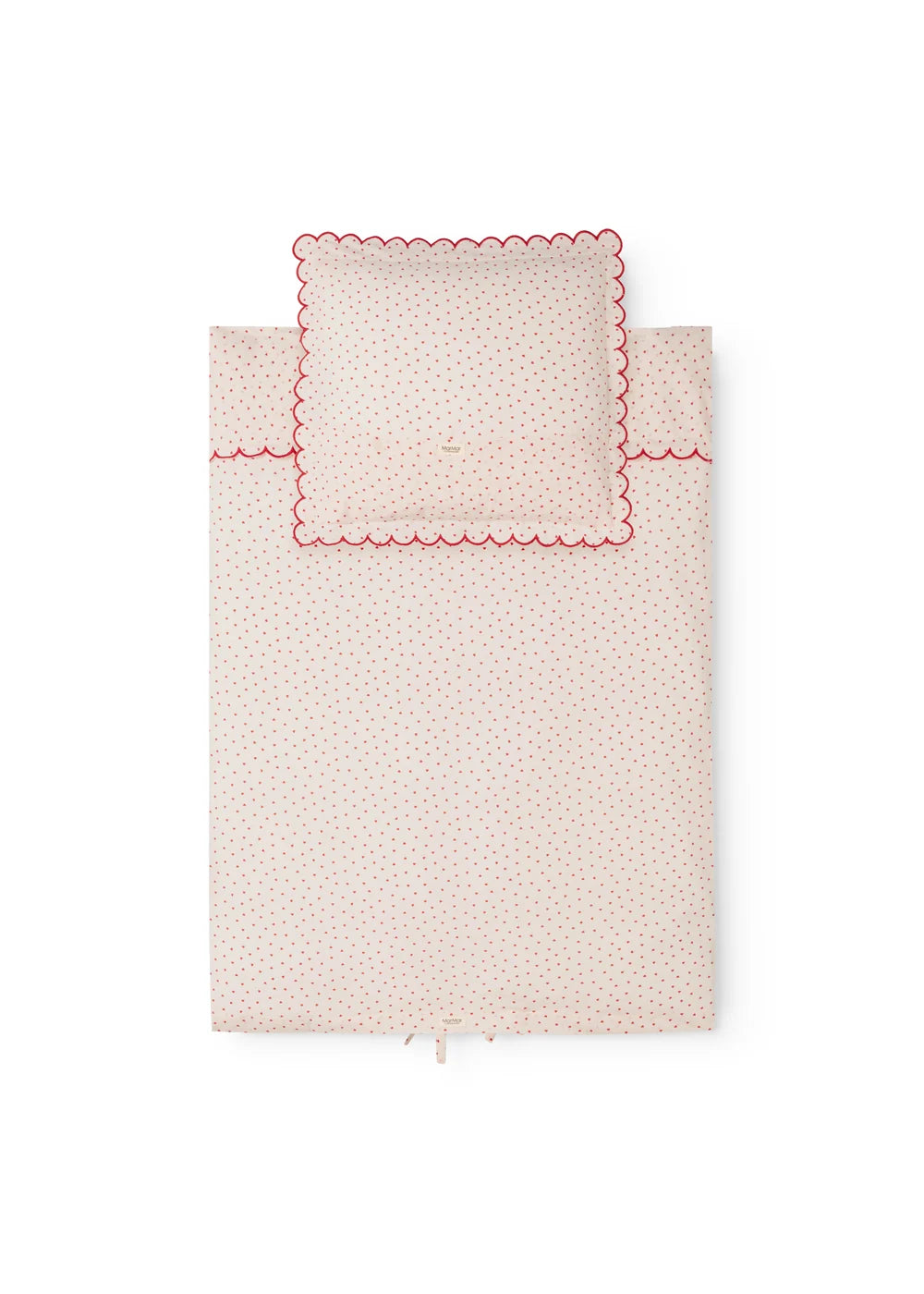 Bed Linen – Scallop Junior Happy Hearts – Biologisch katoenen – Junior dekbedovertrek met golvende sierrand – 100 × 140 cm – MarMar Copenhagen