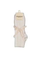 Knee Socks Pointelle – Gentle White – Chaussettes hautes en coton ajouré enfant – MarMar Copenhagen