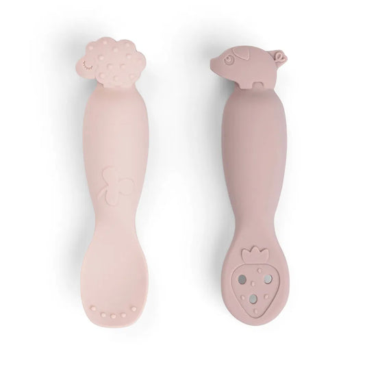 Löffelset für Babys – Learning spoon set – Tiny Farm – Powder – Done by Deer