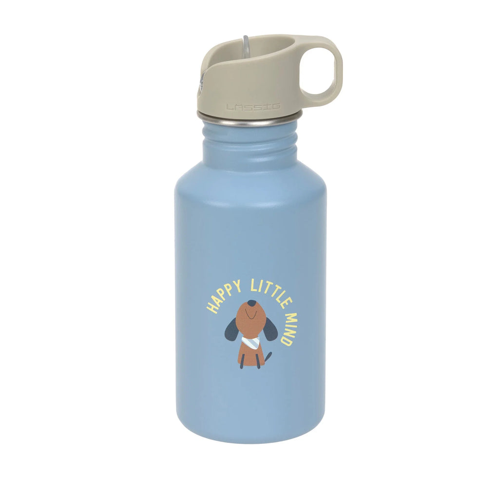 RVS Drinkfles met rietje – 500 ml – Pattern Party Blue/Green – LÄSSIG