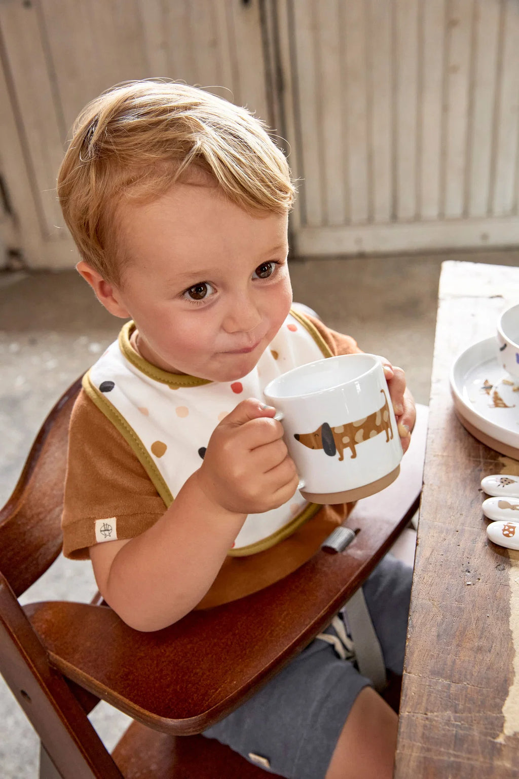 Porseleinen Kinderservies met Siliconen Antislip – 3-delige Set – Little Mateys Royal Blue – LÄSSIG