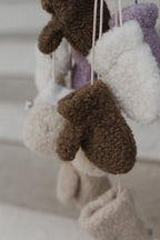 Wollene Kinderfäustlinge mit Kordel – Gully Junior Beige – 100% Wolle – Alwero