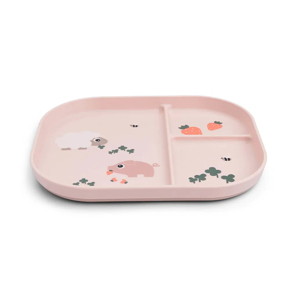 Fächer-Kinderteller - Foodie compartment plate - Tiny farm - Powder - Done by Deer