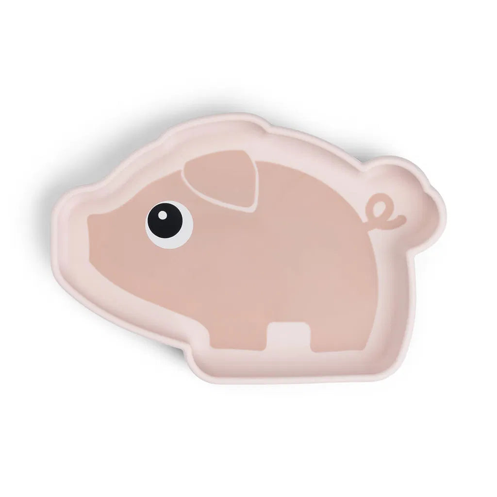 Siliconen Stick&Stay bord - Zuignap bord Pigee - Powder - Done by Deer - productfoto