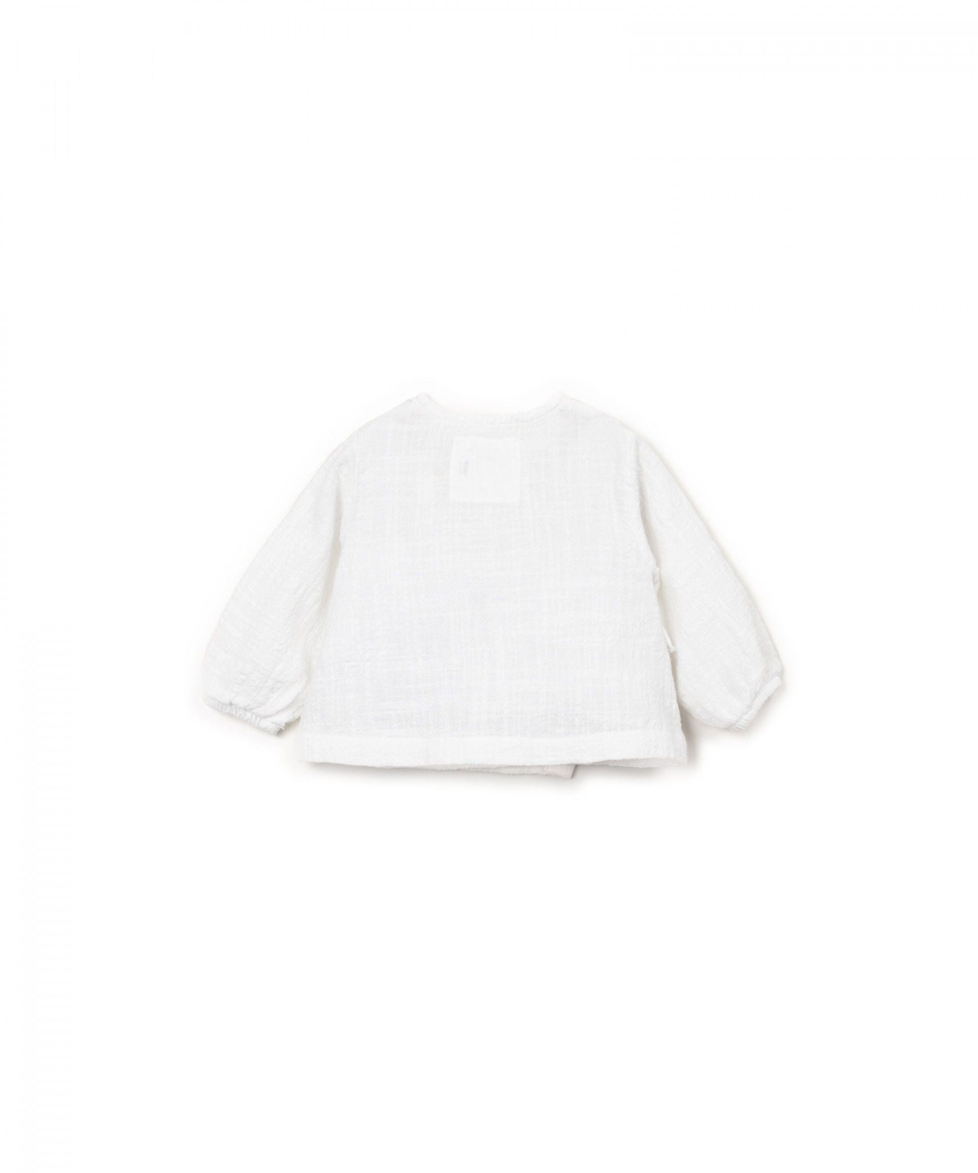 Wikkelblouse mousseline - Wit - 100% biologisch katoen - Play Up - achterkant