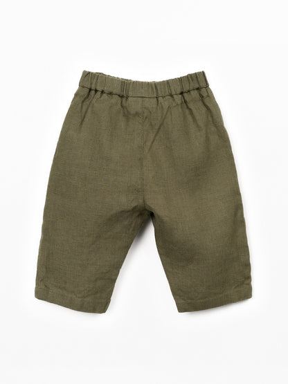 Linnen broek met elastische taille - 100% linnen - Play Up - achterkant