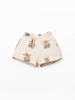 Short met ananasprint - Ecru - Regeneratief katoen - Play Up - voorkant