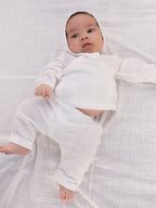 Wikkelblouse mousseline - Wit - 100% biologisch katoen - Play Up - baby