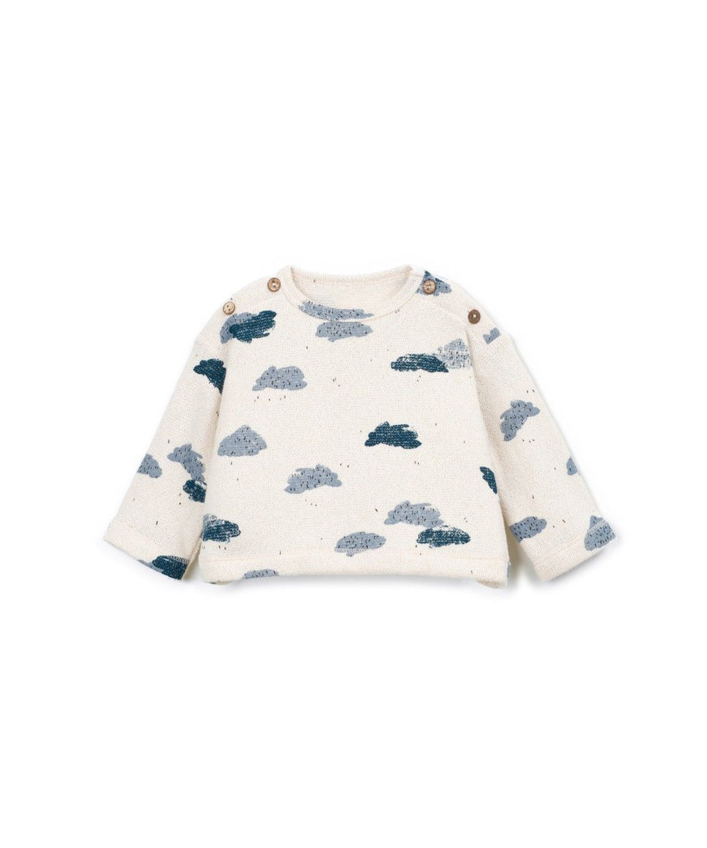Baby-Pullover mit Wolkenprint - Baumwollmischung - Wolken-Detail - Play Up