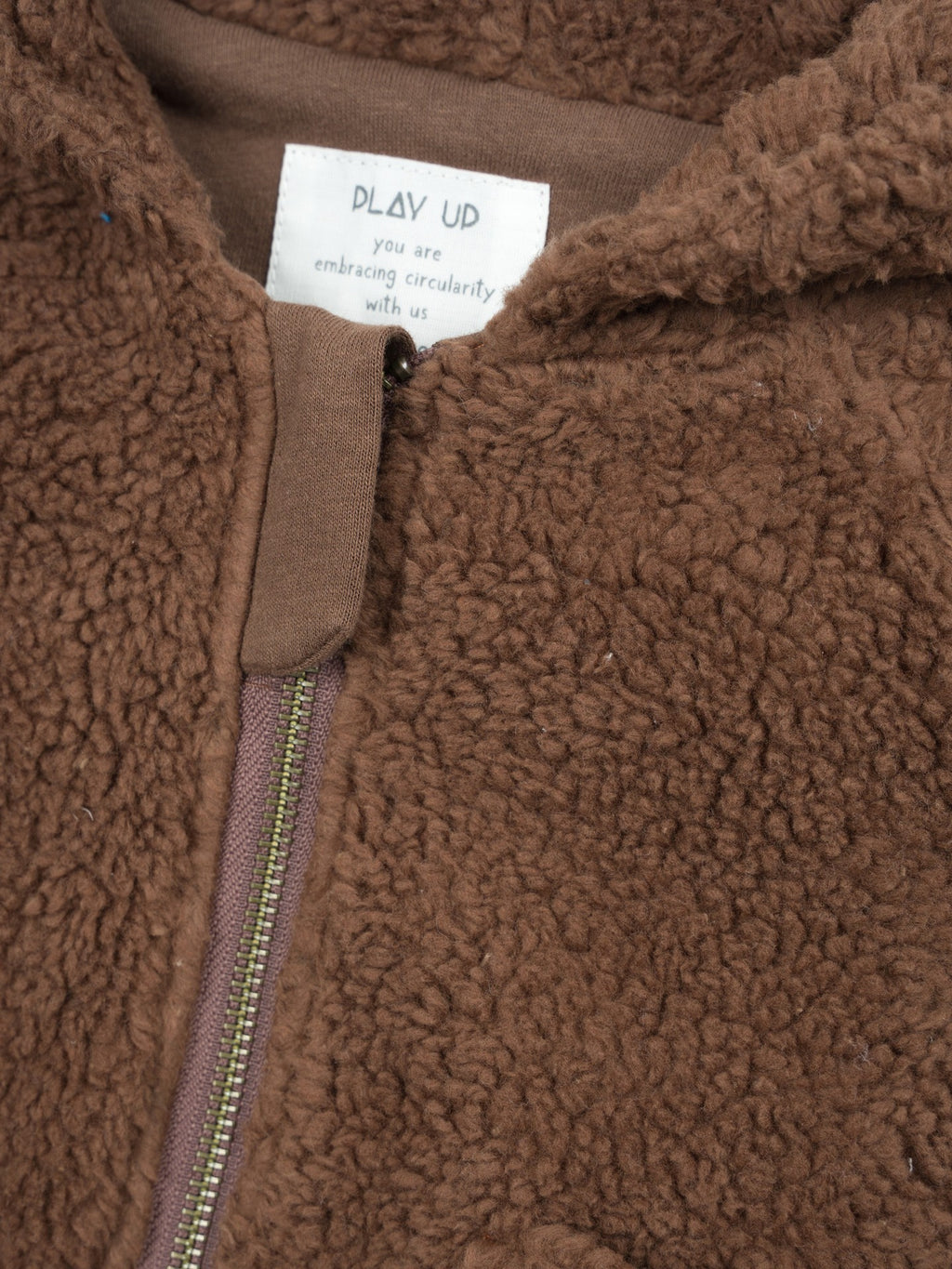 Teddy baby jacket - Organic cotton - Brown - Play Up