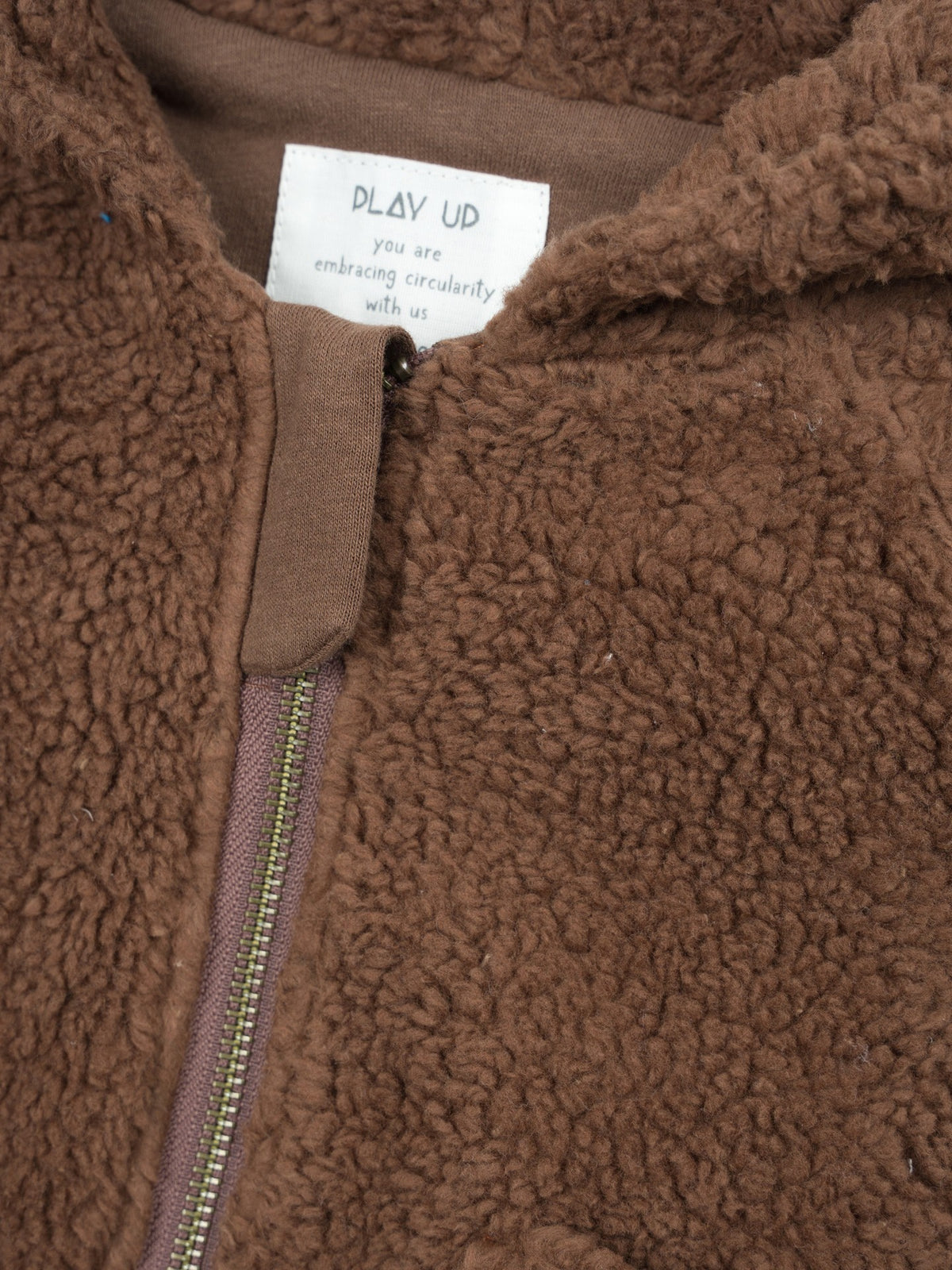 Teddy baby jacket - Organic cotton - Brown - Play Up