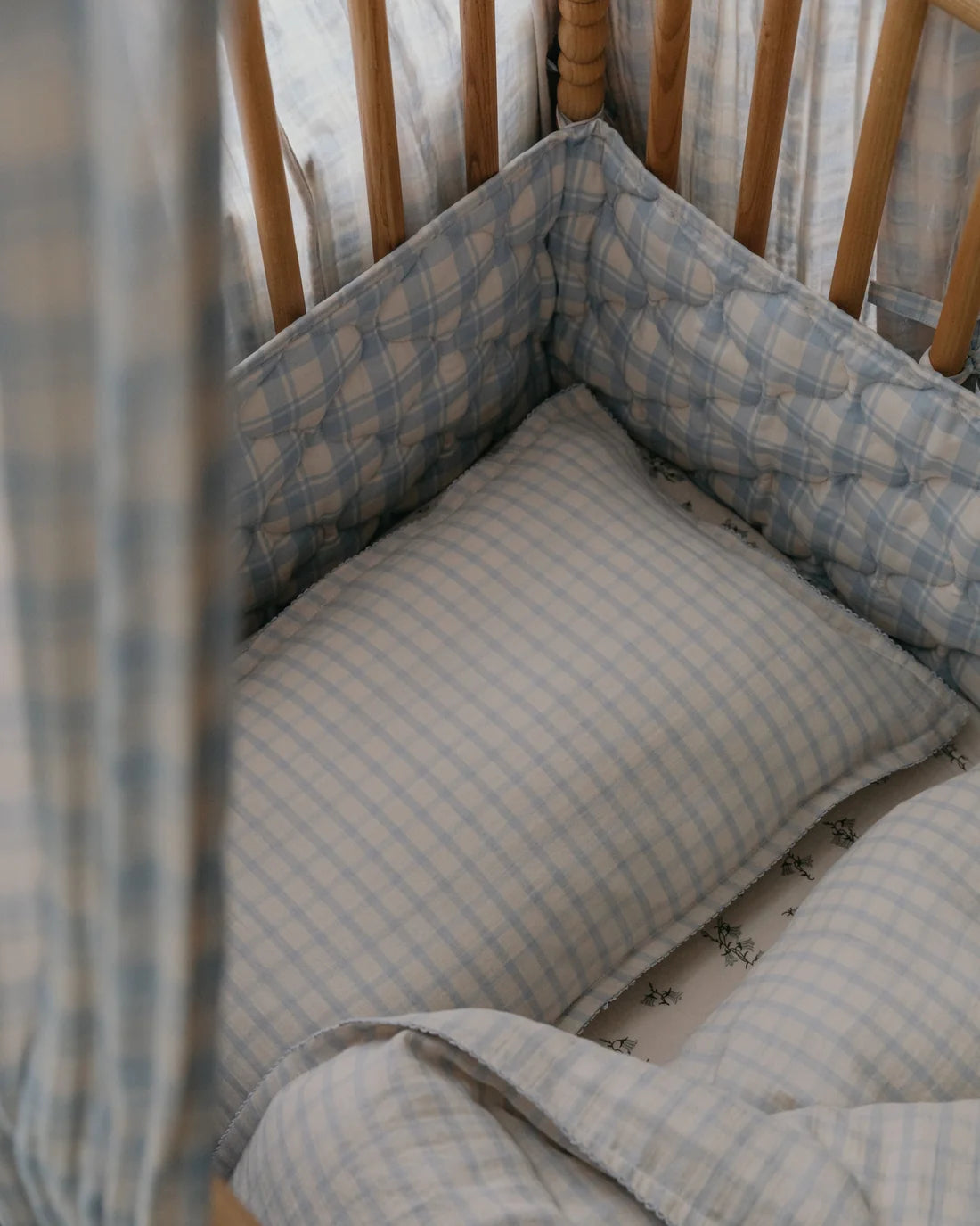 Gewatteerde ledikantbumper Plaid - Biologisch katoen - 360 x 30 cm - Garbo&Friends