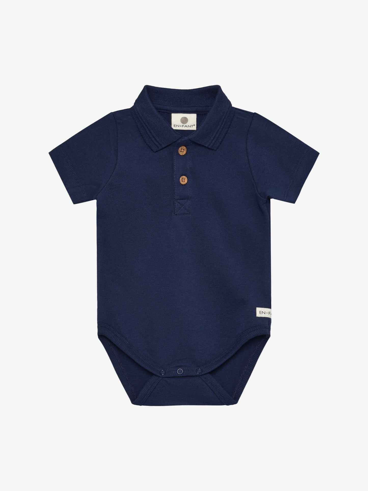 Kurzarm-Polo-Strampler - Bio-Baumwolle - Medieval Blue - En Fant