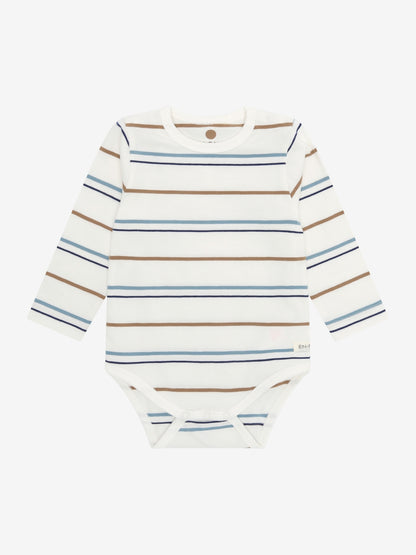 Strampler Langarm - Bio-Baumwolle - Egret/Gestreift - Body LS Stripe - En Fant