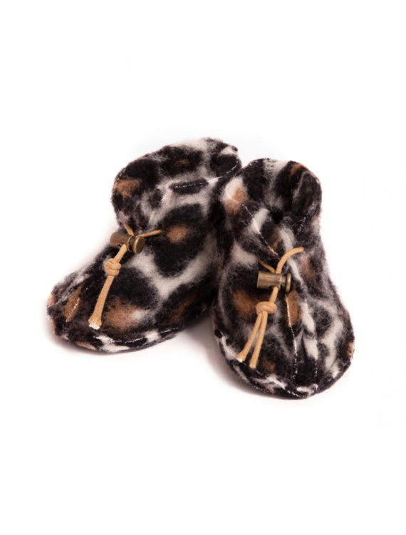 Baby Booties Emo Leopard – 100% wool – Alwero