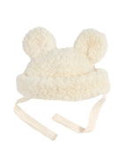 Merinowolle Baby Mütze Teddy Hat - Milk - BINIBAMBA