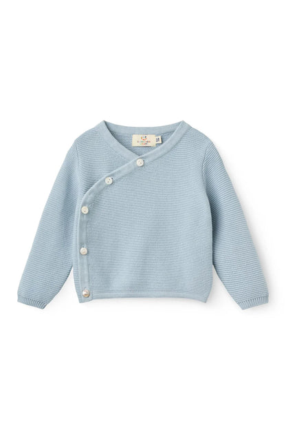 Gestrickte Babyjacke - Bio-Baumwolle - Blau/Soft Blue - Copenhagen Colors