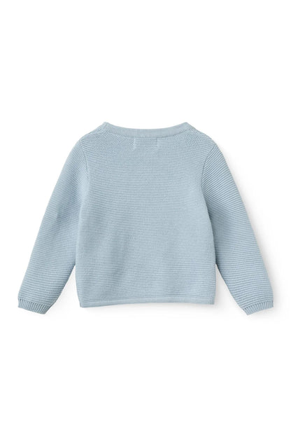 Gestrickte Babyjacke - Bio-Baumwolle - Blau/Soft Blue - Copenhagen Colors