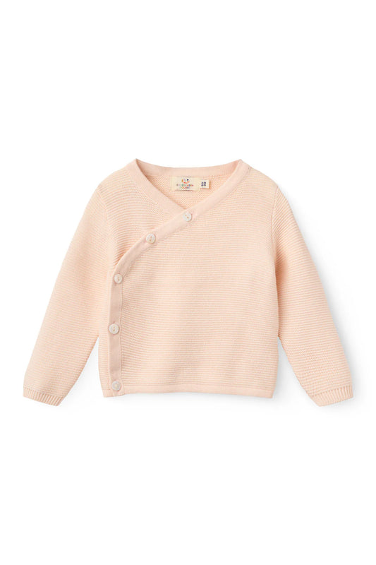 Knitted baby cardigan - Organic cotton - Soft Pink - Copenhagen Colors