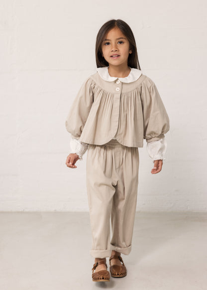 Pants Plano - Cotton - Mercury Grey/Beige - MarMar Copenhagen