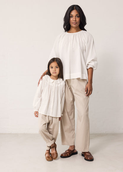 Pants Plano - Cotton - Mercury Grey/Beige - MarMar Copenhagen