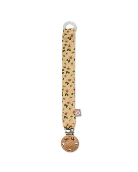 Schnullerkette - Bio-Baumwolle - Buttergelb/Blumen - SmallStuff
