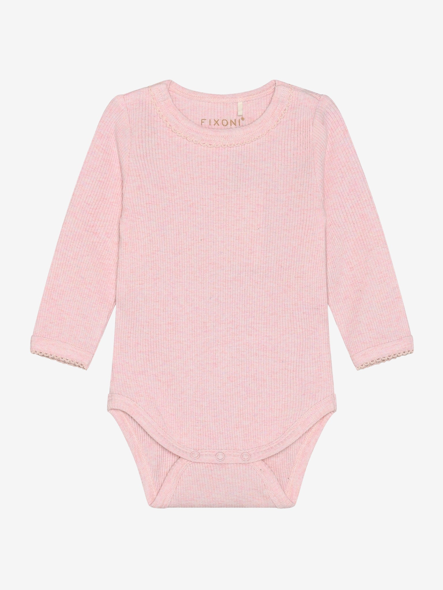 Romper - Modal/katoen - Roze/Bleached Mauve Melange - Fixoni - voorkant