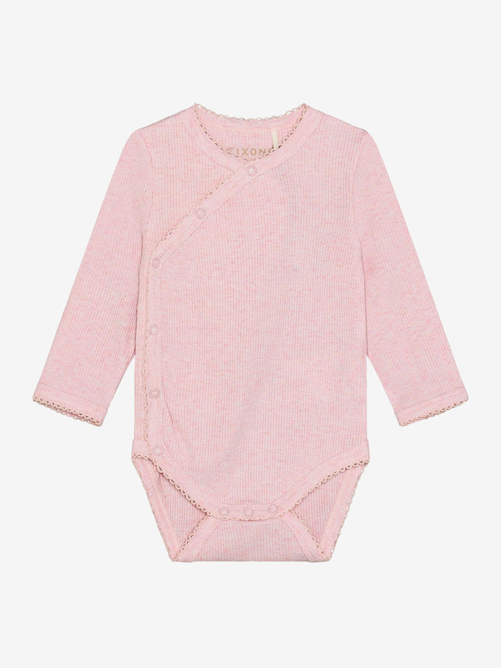 Overslagromper - Modal/katoen - Roze/ Bleached Mauve Melange - Fixoni - voorkant