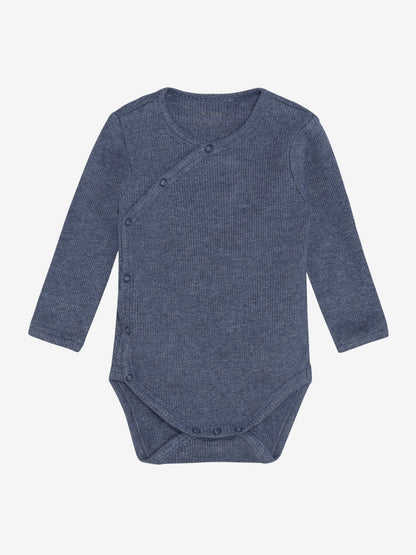 Wrap romper - Modal/cotton - Dark blue/Vintage Indigo Melange - Fixoni