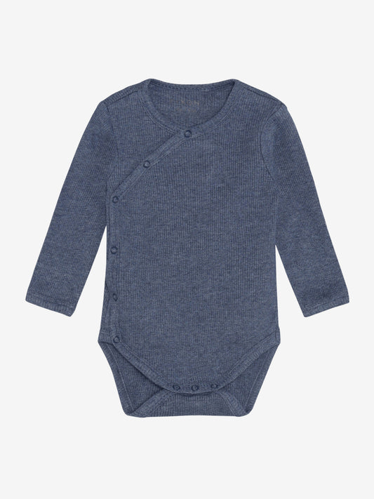 Wrap romper - Modal/cotton - Dark blue/Vintage Indigo Melange - Fixoni