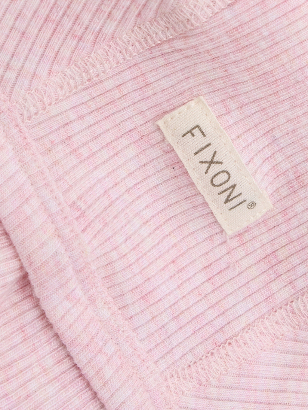 Baby mutsje - Helm mutsje - Modal/Katoen - Roze/Bleached Mauve Melange - Fixoni - productfoto - afbeelding 2