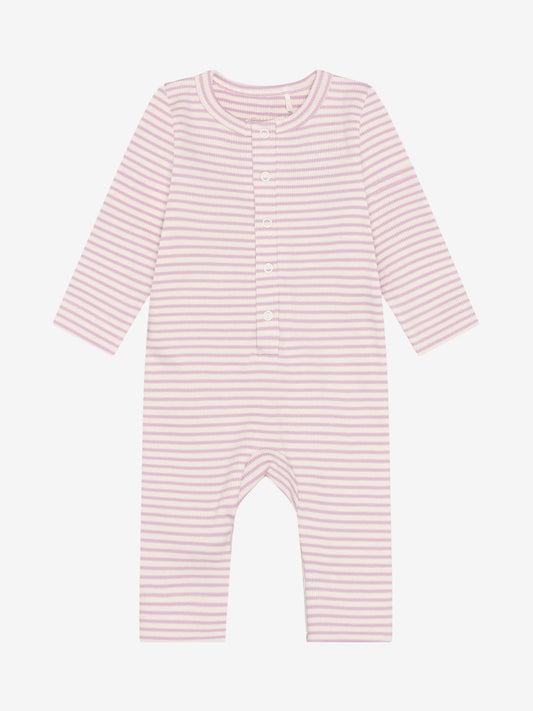 Strampler - Baumwolle - Gestreift Rosa/Bleached Mauve - Fixoni