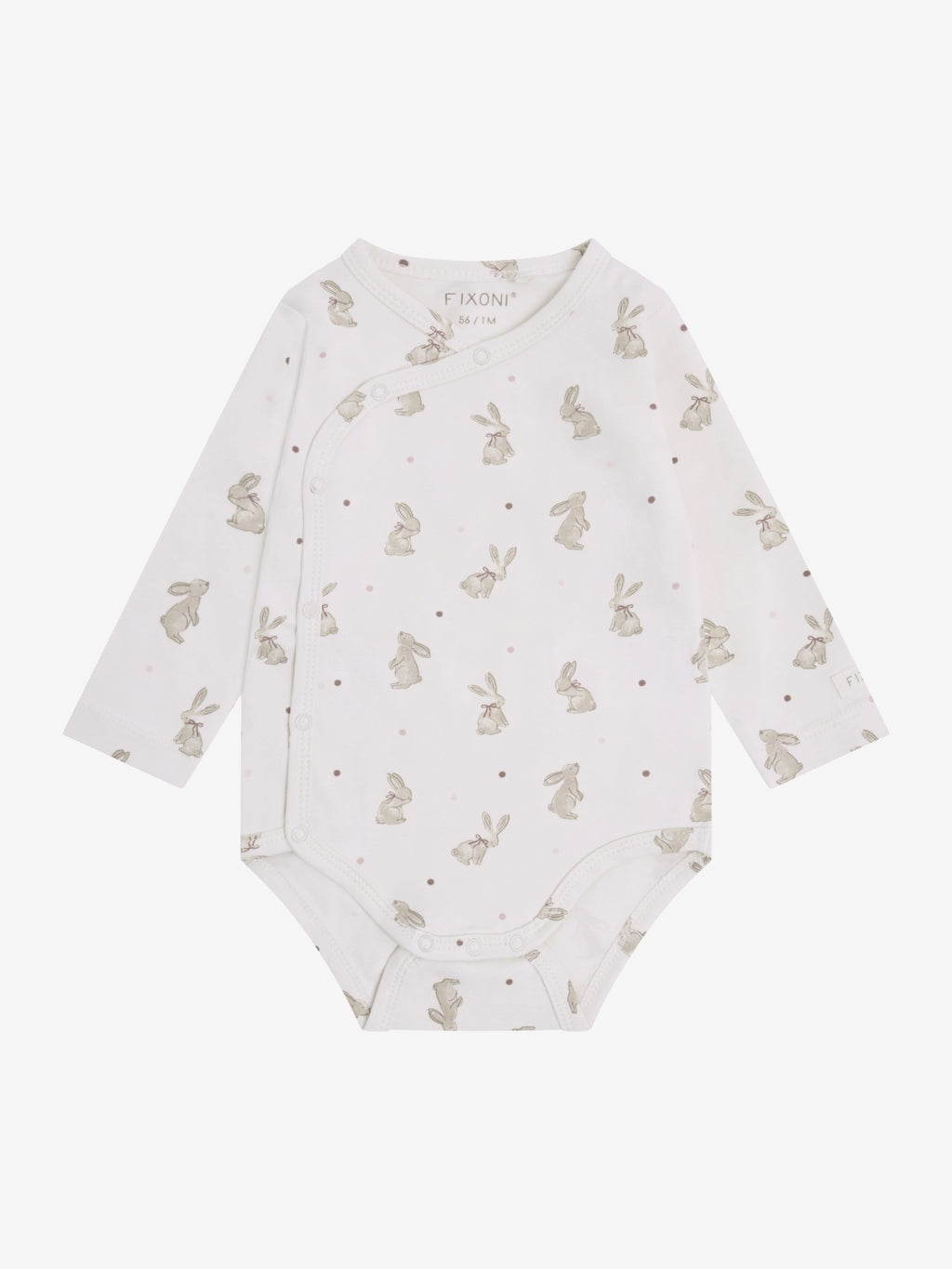 Wickelbody mit Hasenprint – Helllila – Bio-Baumwolle – Fixoni