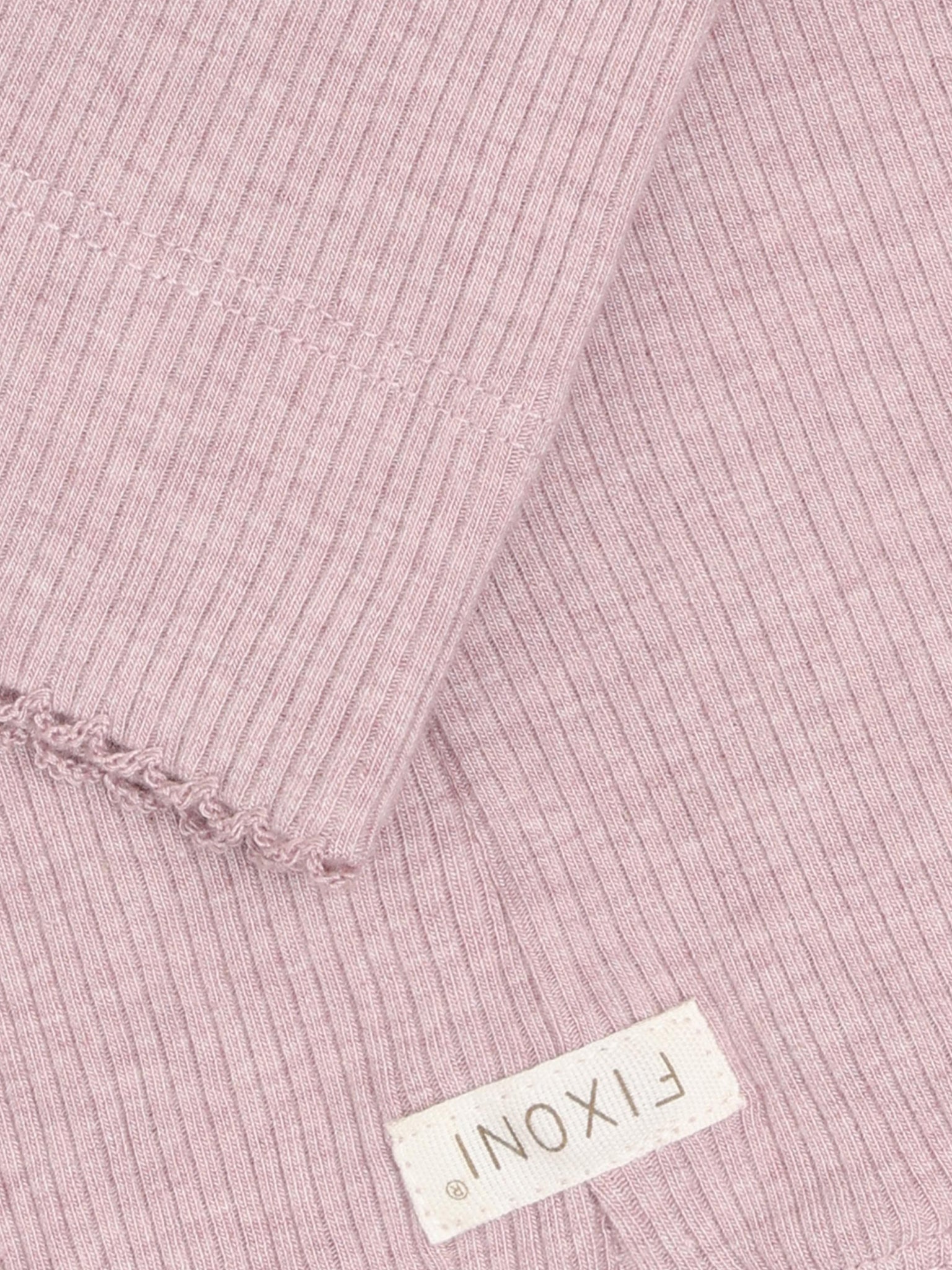 Legging Melange Rib - Modal/katoen - Pale Mauve Melange/Roze - Fixoni - close up