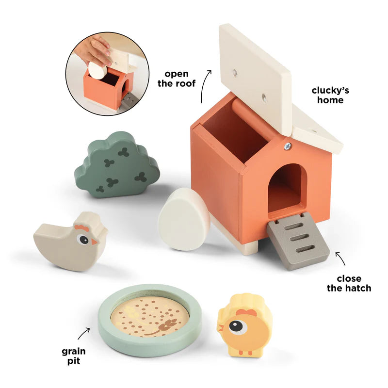 Houten boerderij set - Tiny farm play set - Clucky - Colour mix - Done by Deer - productfoto - afbeelding 3