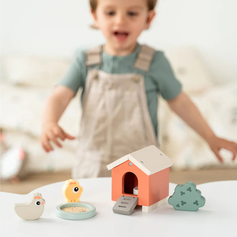 Houten boerderij set - Tiny farm play set - Clucky - Colour mix - Done by Deer - productfoto - afbeelding 2