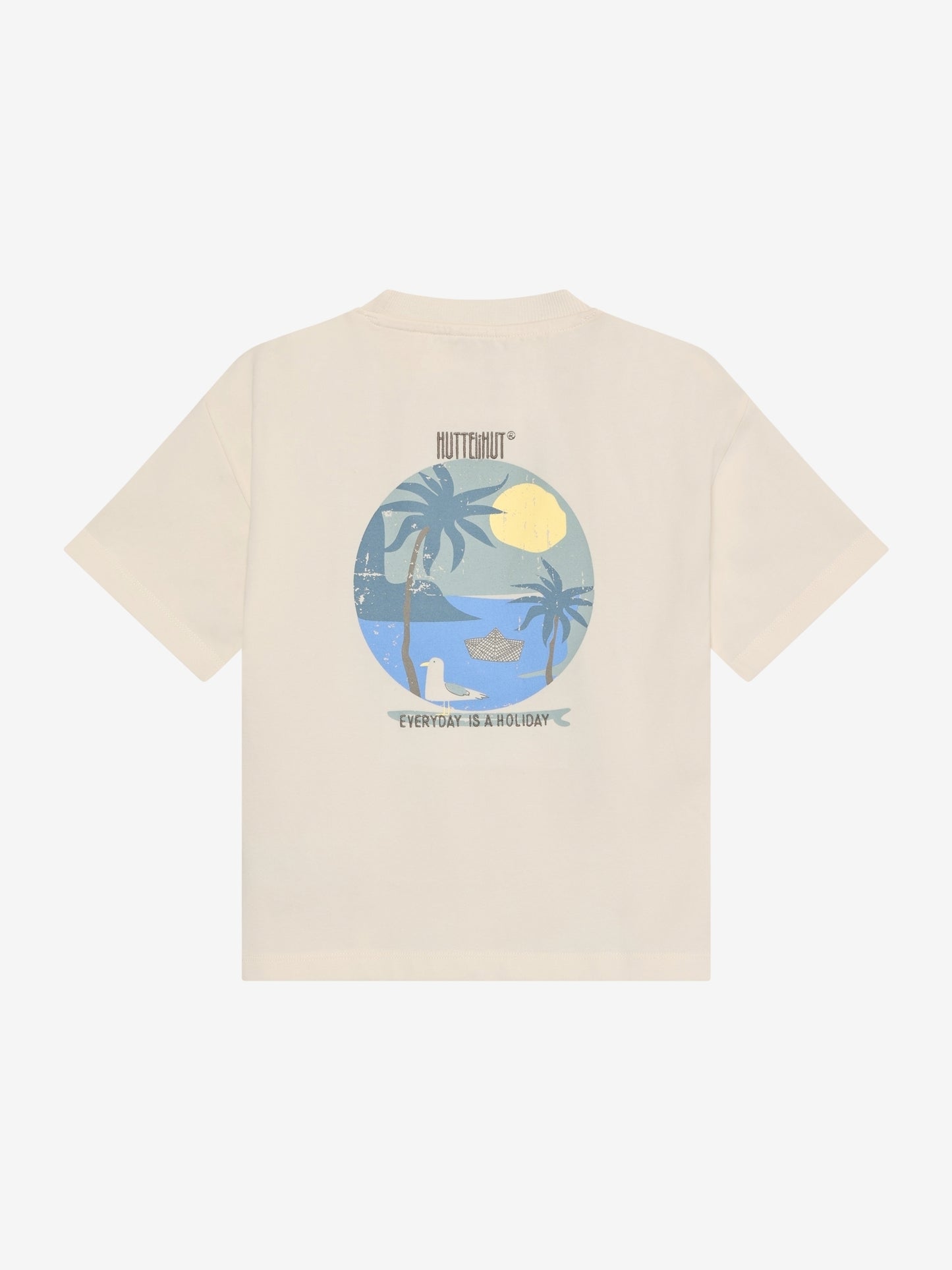 Grafisches T-Shirt - Bio-Baumwolle - Weiß/Antikweiß - Huttelihut