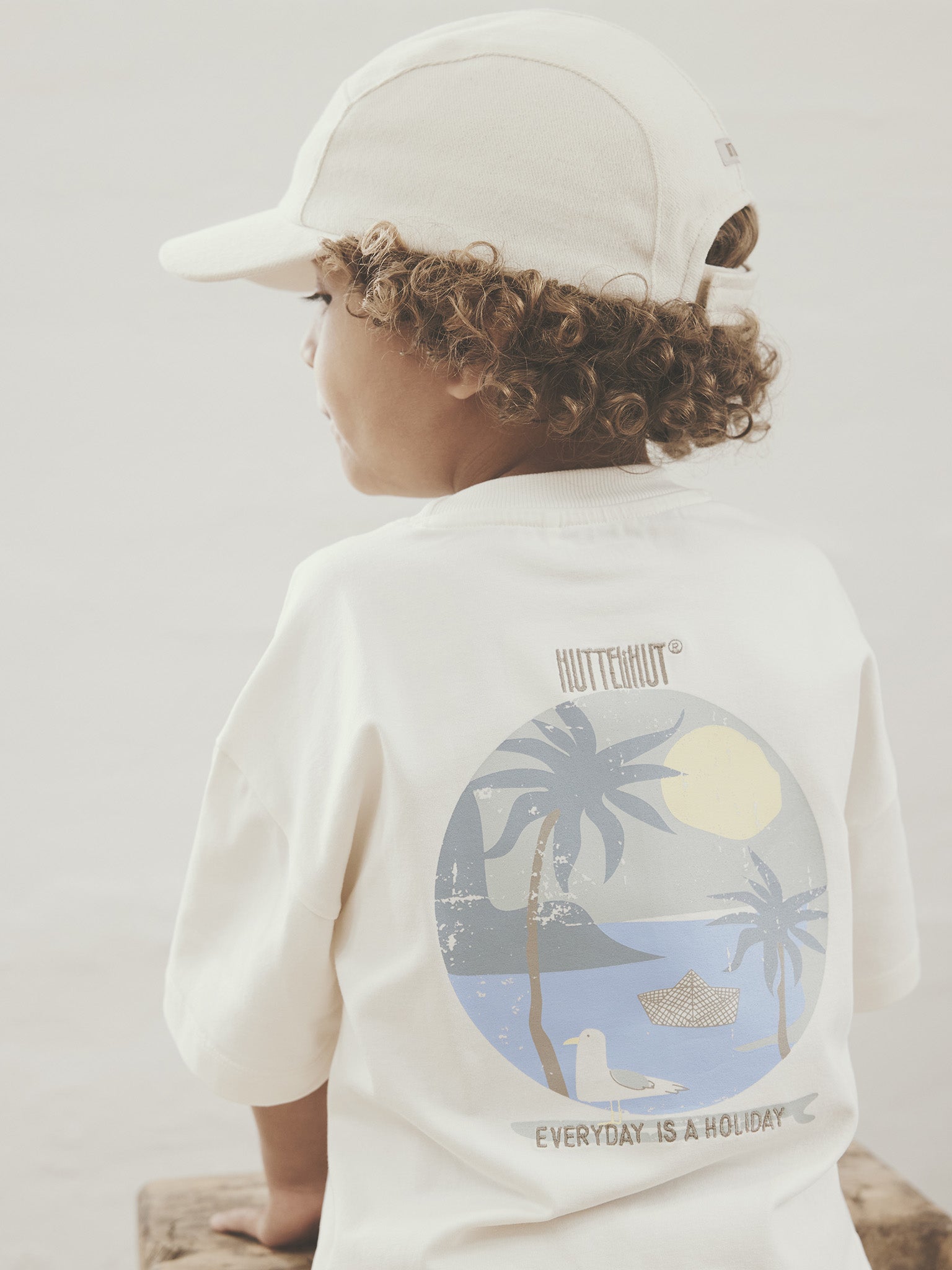 Grafisch T-shirt - Biologisch katoen - Wit/Antique White - Huttelihut - productfoto