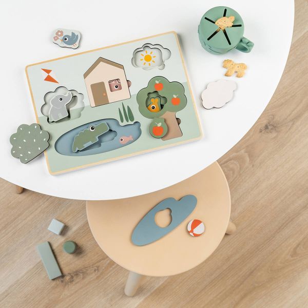 Deer Friends - Wooden Layer Puzzle - Colour Mix - 18+ months - Done by Deer
